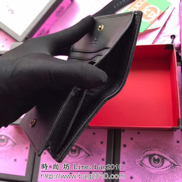 GUCCI古馳 歐洲正品原單 天鵝絨GG marmont小卡包 466492 黑色天鵝絨 WTG1363